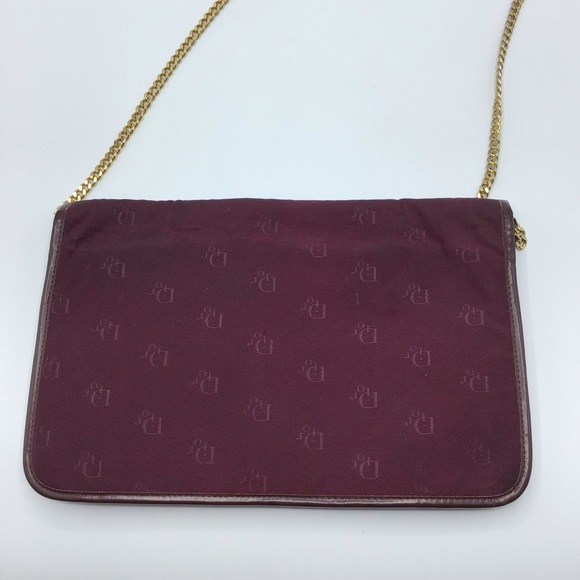 Vintage 70s Christian Dior made in France burgundy shoulder chain bag purse - Picture 5 of 10